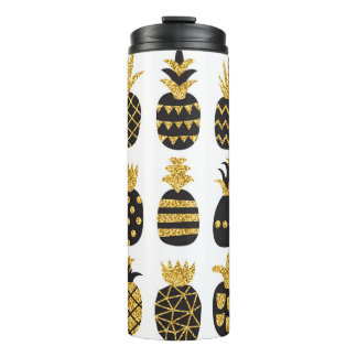Black Pineapples: Unique Textured Set Thermal Tumbler
