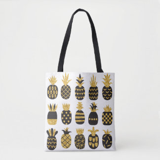 Black Pineapples: Unique Textured Set Tote Bag