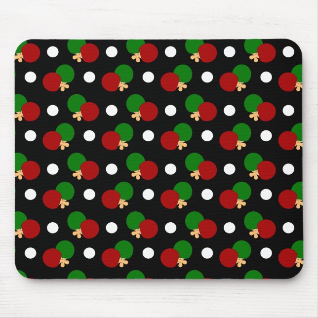 Black ping pong pattern mouse pad (Front)