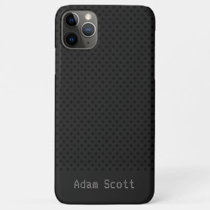 Black Pinhole Carbon Fiber Graphite Polymer iPhone 11 Pro Max Case