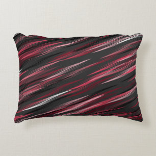 Black pink and grey streaks   accent pillow