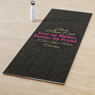 Black Pink Best Mom Ever Chic Modern Mothers Day Yoga Mat