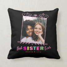 Black Pink Best Sister Ever BFF Photo Collage