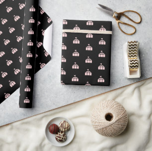 Black Pink Circus Theme Girl  Wrapping Paper