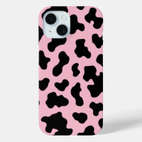 Black & Pink Cow Cowhide Print
