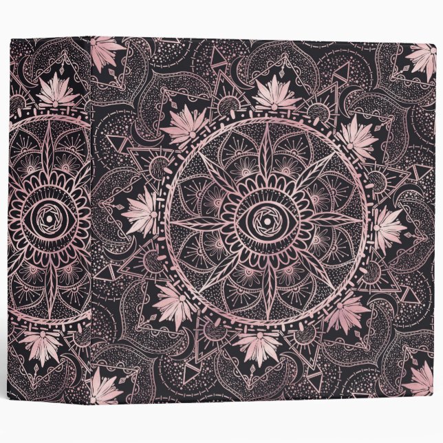 Black Pink Eye Mandala Binder (Front/Spine)