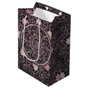 Black Pink Eye Mandala Medium Gift Bag