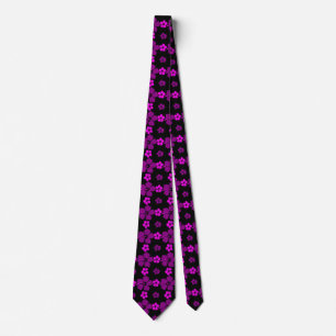 Black & Pink Floral Hawaiian tie men’s