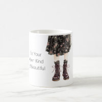 Black Pink Flowers Skirt Boots