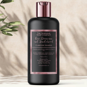 Black Pink foil waterproof cosmetics bottle label