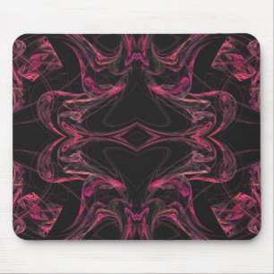 Black & Pink Fractal Mousepad