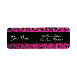 BLACK PINK FUCHSIA DAMASK