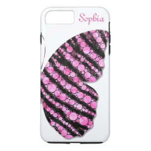 Black & Pink Glitter Butterfly Personalized Case-Mate iPhone Case