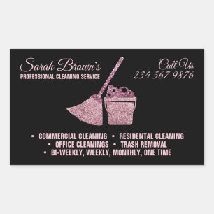 Black Pink Glitter Cleaning Wash Sticker