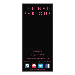 Black & Pink Glitter Typography Salon Menu Cards