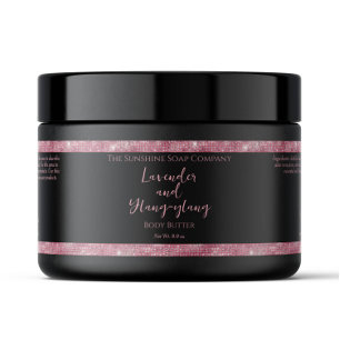 Black Pink Glitter Waterproof Cosmetics Jar Label