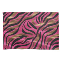 Black Pink Gold Zebra Stripes Animal Print Pattern