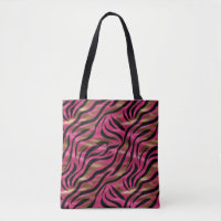Black Pink Gold Zebra Stripes Animal Print Pattern