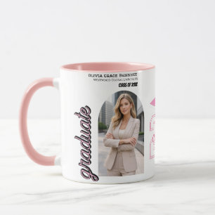 Black & Pink Graduation Coffee Mug 2026 Gift