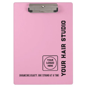 Black Pink Hair Salon Logo Pro clipboard