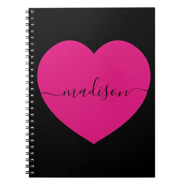Black pink heart name love diary journal secret  (Front)