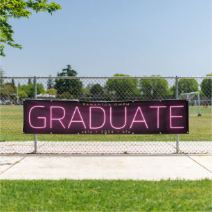 Black PINK Huge NEON Modern Grad Announcement Banner