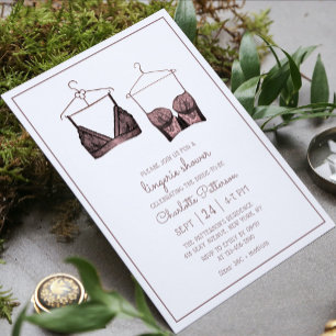 Black Pink Lace Bridal Lingerie Shower Invitation