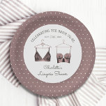 Black Pink Lace Watercolor Lingerie Bridal Shower Paper Plate<br><div class="desc">Black Pink Lace Watercolor Lingerie Bridal Shower Paper Plates Tableware features elegant black lace bras with your personalized lingerie party,  panty party or bridal shower in elegant script. Personalize by editing the text in the text boxes provided. Created by ©Evco Studio www.zazzle.com/store/evcostudio</div>