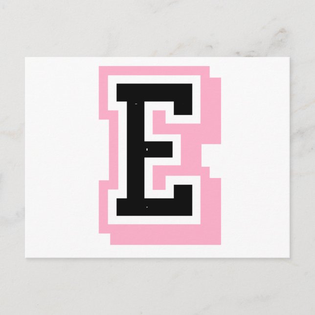 black pink letter E Postcard (Front)