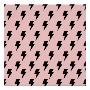 Black Pink Lightning Y2K Indie Bold Wall Decor