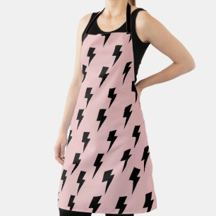 Black Pink Lightning Y2K Indie Stylish Cooking Apron
