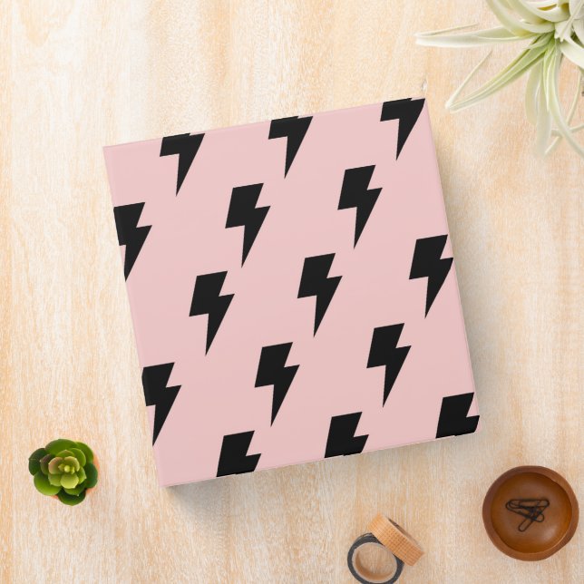 Black Pink Lightning Y2K Indie Trendy Organization Binder (In Situ)
