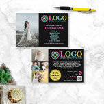 Black Pink Logo Photos Promo Small Business Flyer<br><div class="desc">Black, yellow, and hot pink marketing flyers for your small business personalized with your logo, photos, QR code, and custom text. Personalized promo flyers for your small business, perhaps photography, landscaping, beauty, wellness, and more. Add photos, address, social media, phone number and any information your future clients and customers might...</div>