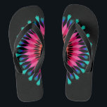 Black/Pink Lotus Flower Flip Flops<br><div class="desc">It is Fun,  custom wedding flip flops with black and pink lotus flower.</div>