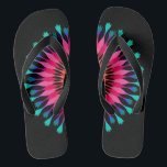 Black/Pink Lotus Flower Flip Flops<br><div class="desc">It is Fun, custom wedding flip flops with black and pink lotus flower.</div>