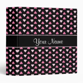 Black Pink Love Hearts Binder