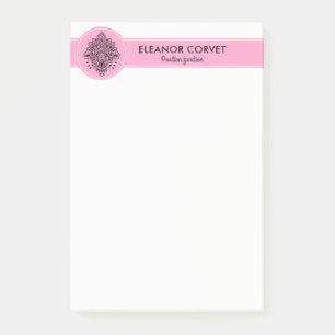 Black & Pink Mandala Ornament Post-it Notes
