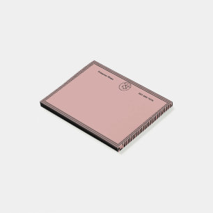 Black & Pink Monogrammed Promotional Swag Post-it Notes
