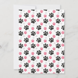 Black Pink Paw Print Dog Owner Puppy Lover Pets Invitation