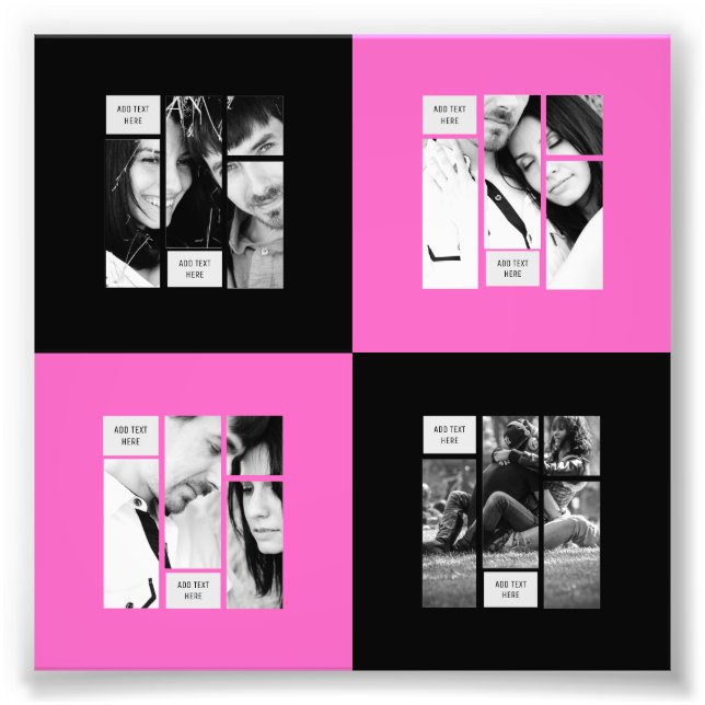 Black Pink PHOTO Template - Transfer To ANY Gift (Front)