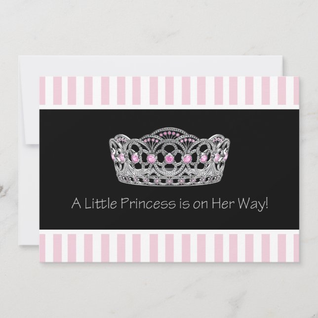 Black Pink Princess  Baby Shower Invitation (Front)