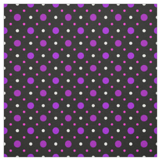 Black Pink Purple Spot Polka Dot Pattern Fabric
