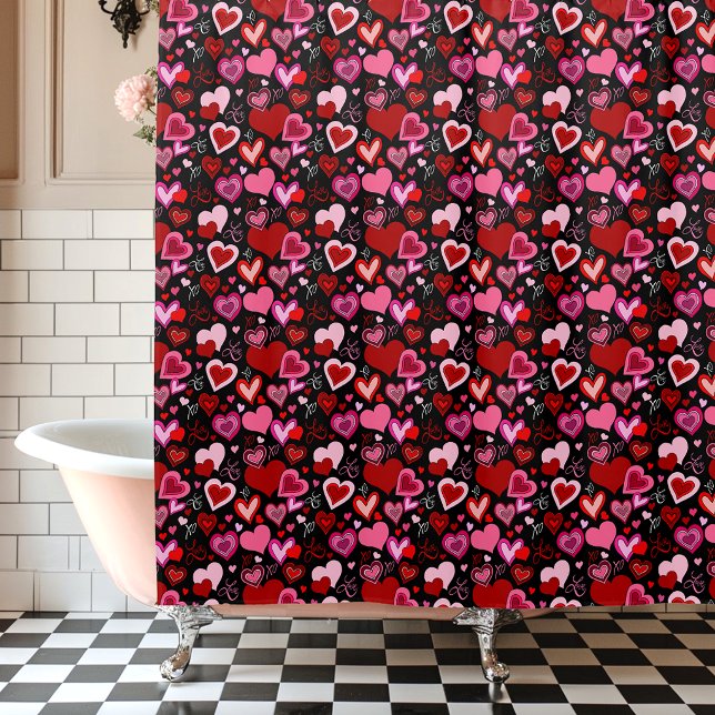 Black Pink Red Hearts Love Pattern (Creator Uploaded)