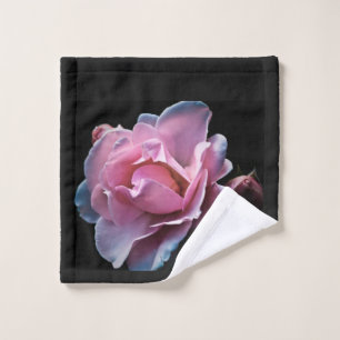 Black Pink Rose Bath Towel Set