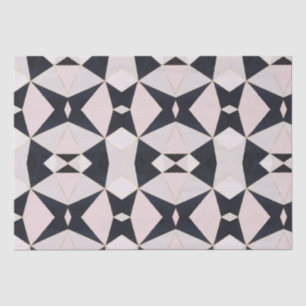 Black Pink Rose Gold Kaleidoscope Geometric Tissue Paper