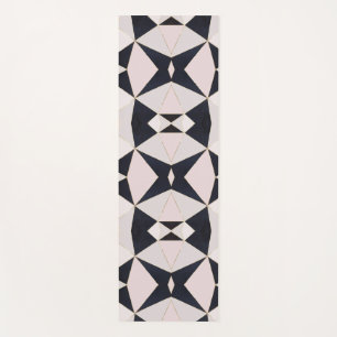 Black Pink Rose Gold Kaleidoscope Geometric Yoga Mat