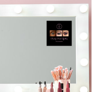 Black Pink Script Logo Photo Makeup Studio Window Cling