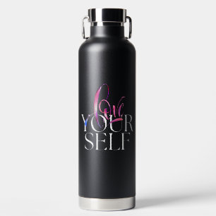 Black Pink Self-Love Motivational  Water Bottle