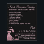 Black Pink Spray Janitorial Maid House Cleaning Flyer<br><div class="desc">Black Pink Spray Janitorial Maid House Cleaning</div>