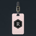 Black & Pink Trellis | Luggage Tag<br><div class="desc">Travel in style with a custom design luggage tag! Modern and stylish tags will dress up your luggage and make it easy to quickly identity your luggage in baggage claim. Personalize this item by adding your monogram Initial and contact details. Easily customize the background colour to a shade of your...</div>